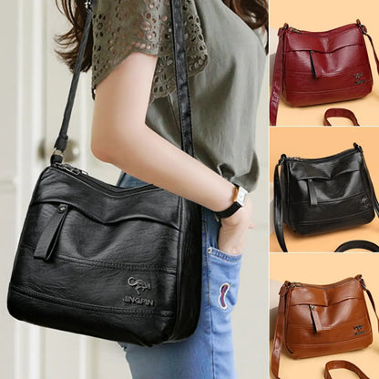 Retro large-capacity multi-layer shoulder bag | fashionable and versatile