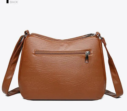 Retro large-capacity multi-layer shoulder bag | fashionable and versatile