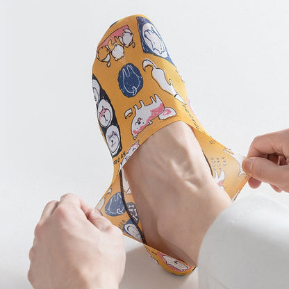 WhimsyFit Cartoon-Print No-Show Socks
