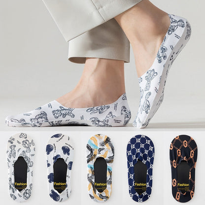 WhimsyFit Cartoon-Print No-Show Socks