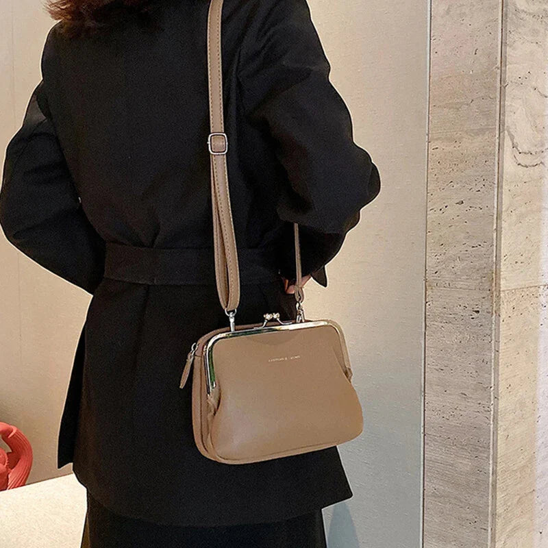 Elegant PU Leather Crossbody Shoulder Bag – Minimal Chic Handbag for Women