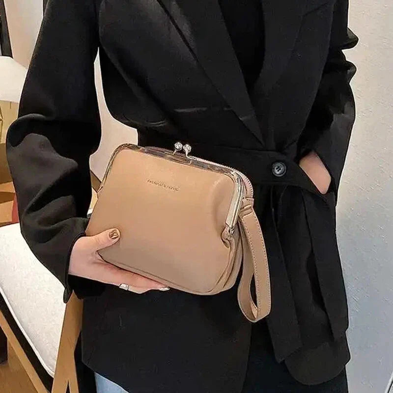 Elegant PU Leather Crossbody Shoulder Bag – Minimal Chic Handbag for Women