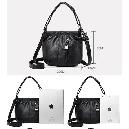 Real Leather Crossbody Bag Luxe Textured Finish Practical Multi-Compartment Blessing Bag