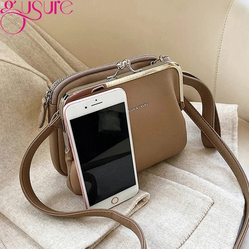 Elegant PU Leather Crossbody Shoulder Bag – Minimal Chic Handbag for Women