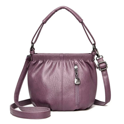 Real Leather Crossbody Bag Luxe Textured Finish Practical Multi-Compartment Blessing Bag